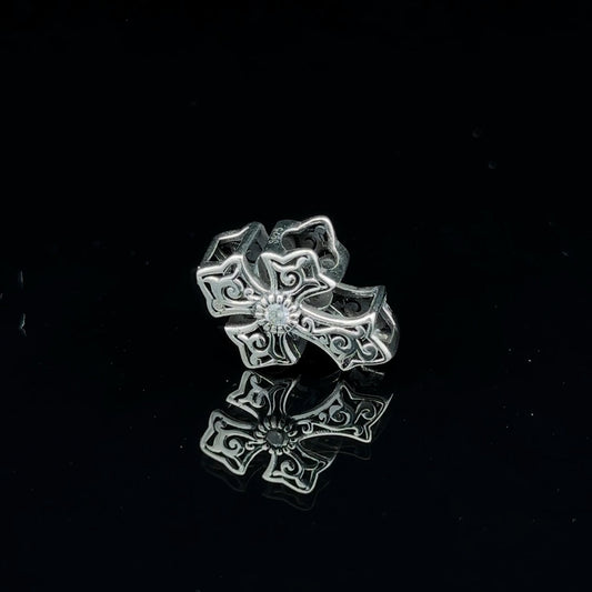 925 Sterling Silver Charm Bead Cross For Charm Bracelet Necklace - Rafant