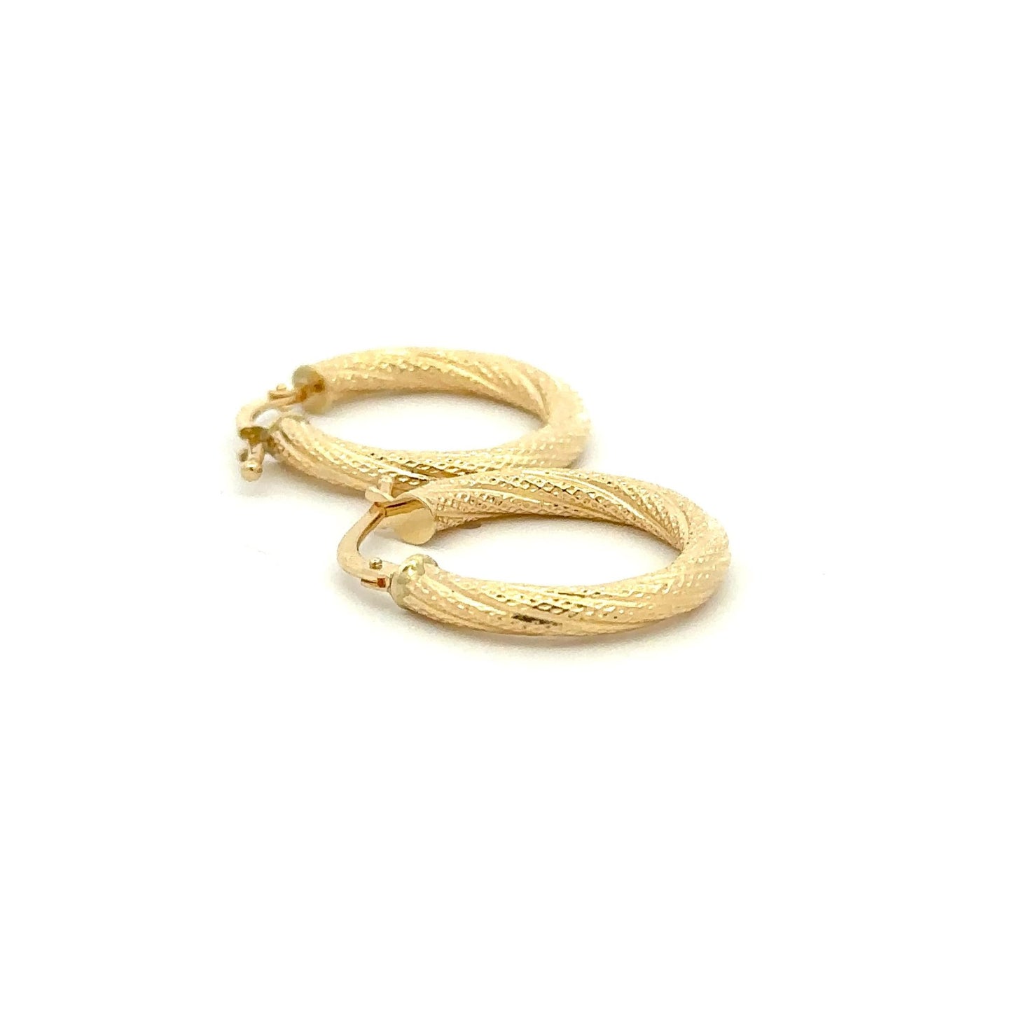 18K Yellow Gold Earrings Hoops 1.63 grams - Rafant