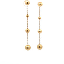 Load image into Gallery viewer, 18K Gold Earrings Stud Dangling Balls  Two Ways 2.92 grams - Rafant
