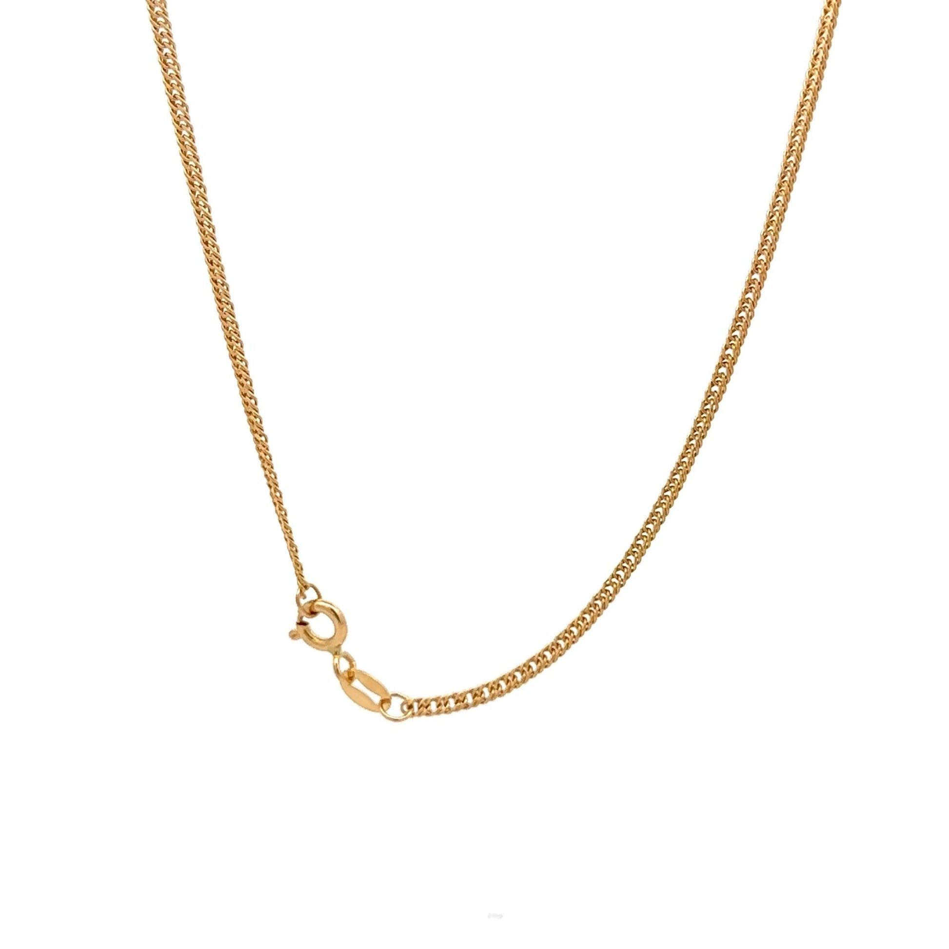 18K Gold Necklace Chain Curb 17.5 inches 2.21 grams - Rafant