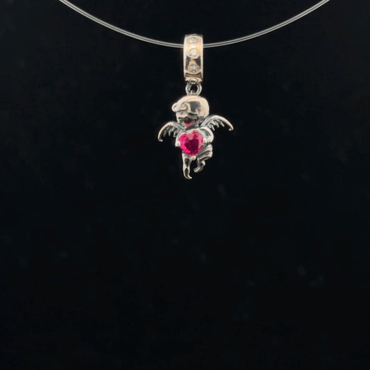 925 Sterling Silver Charm Bead Angel Hanging - Rafant