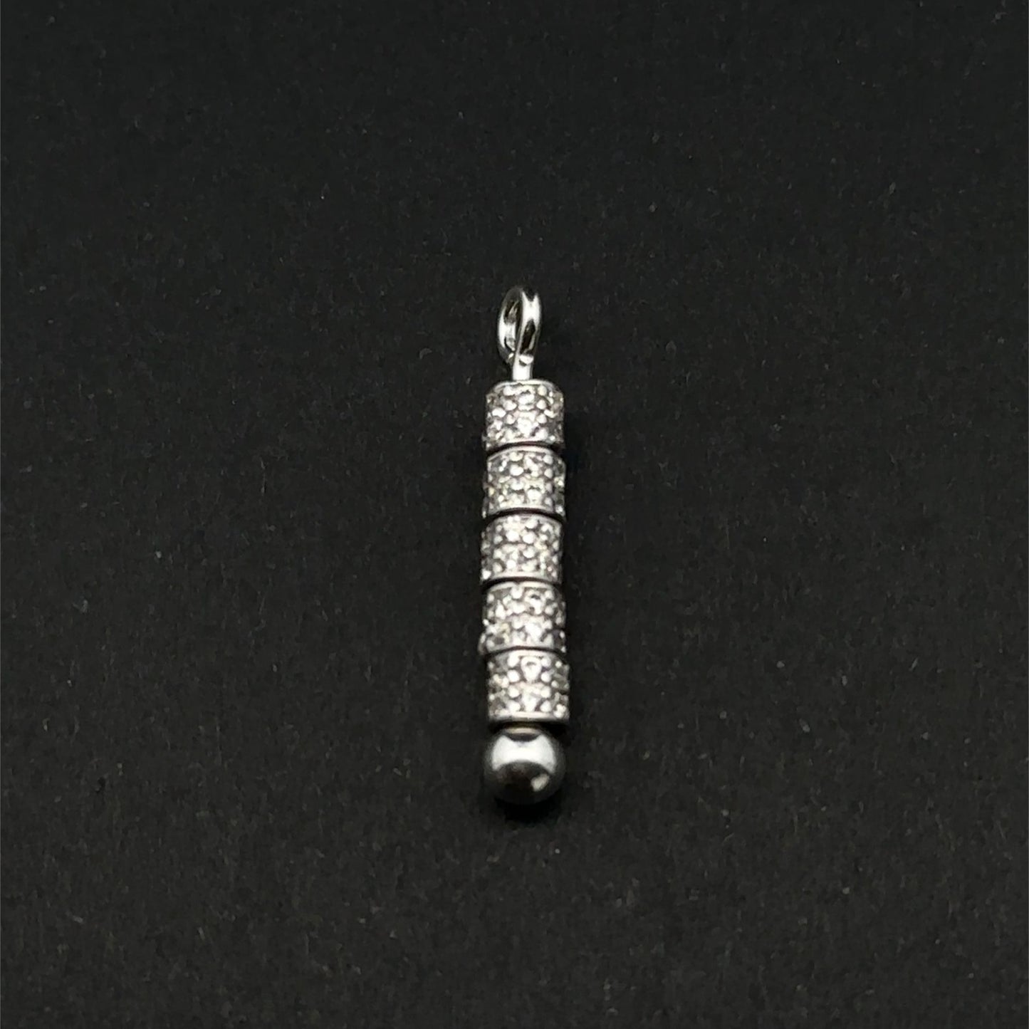 925 Sterling Silver Interchangeable Modular Add On Pendant CZ Tiny Tube Beads Build Your Own Custom Jewelry Base - Rafant