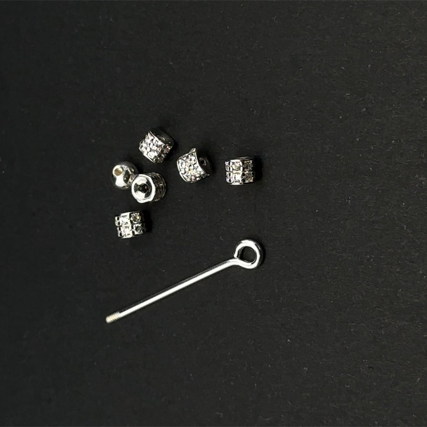 925 Sterling Silver Interchangeable Modular Add On Pendant CZ Tiny Tube Beads Build Your Own Custom Jewelry Base - Rafant