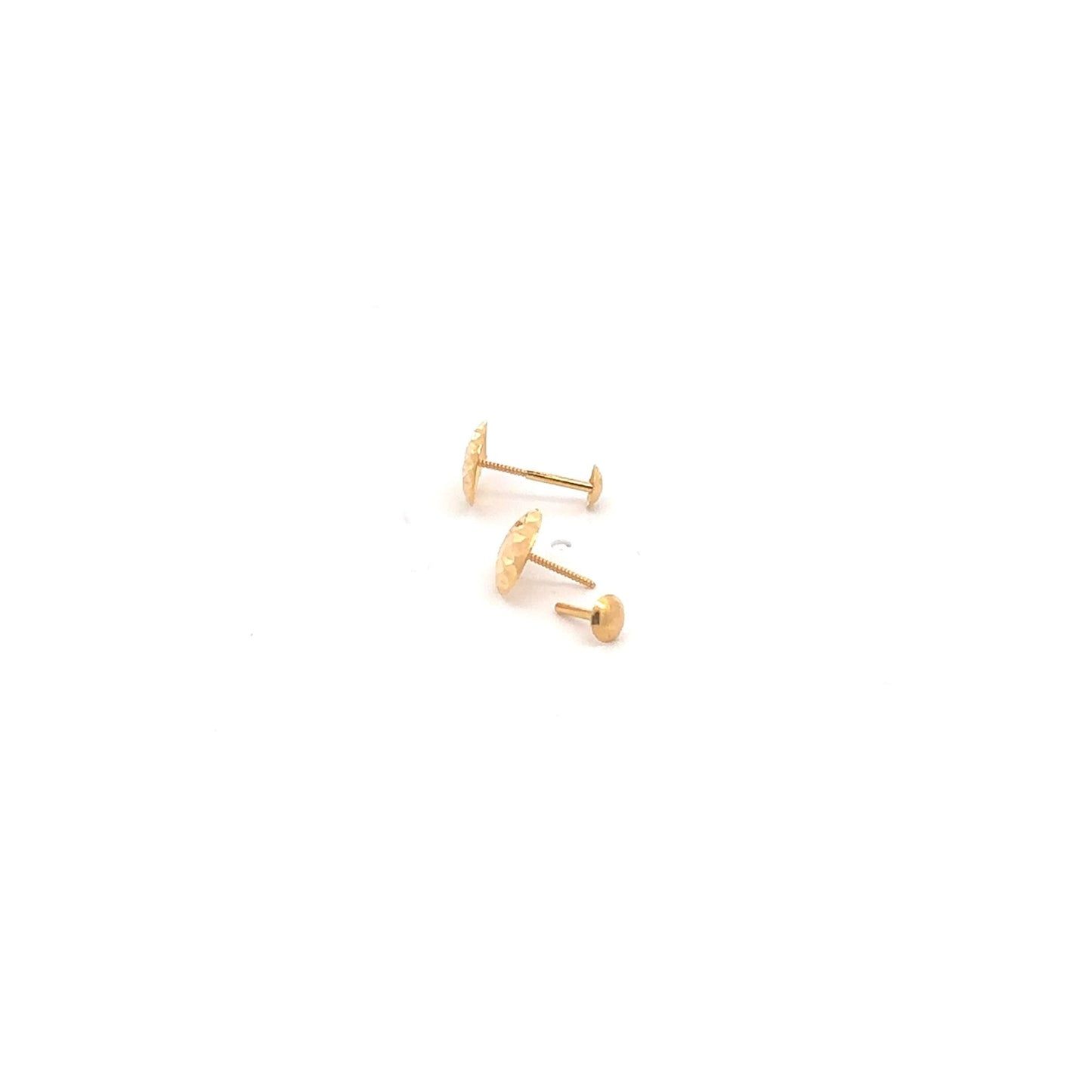18K Gold Earrings Screw Type Tear Drop - Rafant