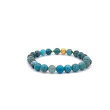 Load image into Gallery viewer, 18K Gold Money Ball Lucky Charm Beads Bracelet Gemstones Apatite 6mm - Rafant
