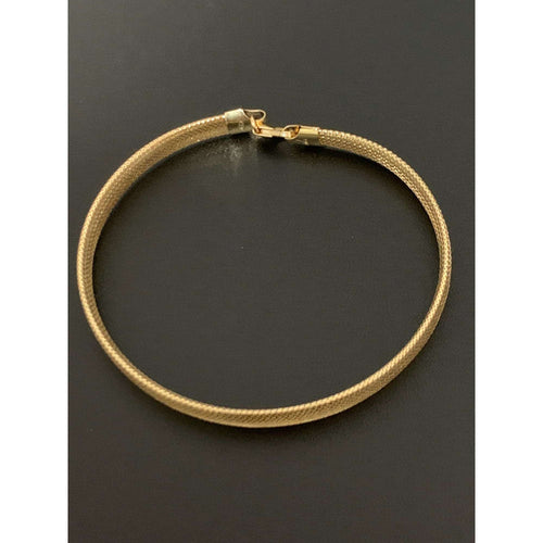 18K Gold Bracelet Bangle Soft Flexible Mesh Size 7 inches 2.21 grams