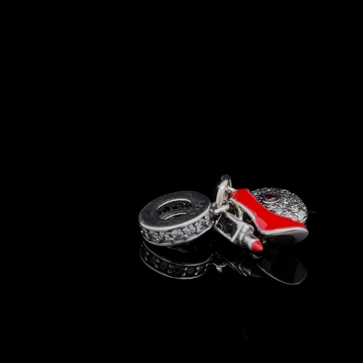 925 Sterling Silver Charm Bead Bag Shoes Lipstick Red For Charm Bracelet Necklace - Rafant