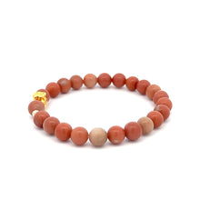Load image into Gallery viewer, 18K Gold Money Bag Lucky Charm Beads Bracelet Gemstones Natural Jade Indian Red 6mm - Rafant

