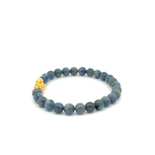 Load image into Gallery viewer, 24K Gold Piyao Pixiu Lucky Charm Bracelet Gemstones Kyanite 6mm - Rafant
