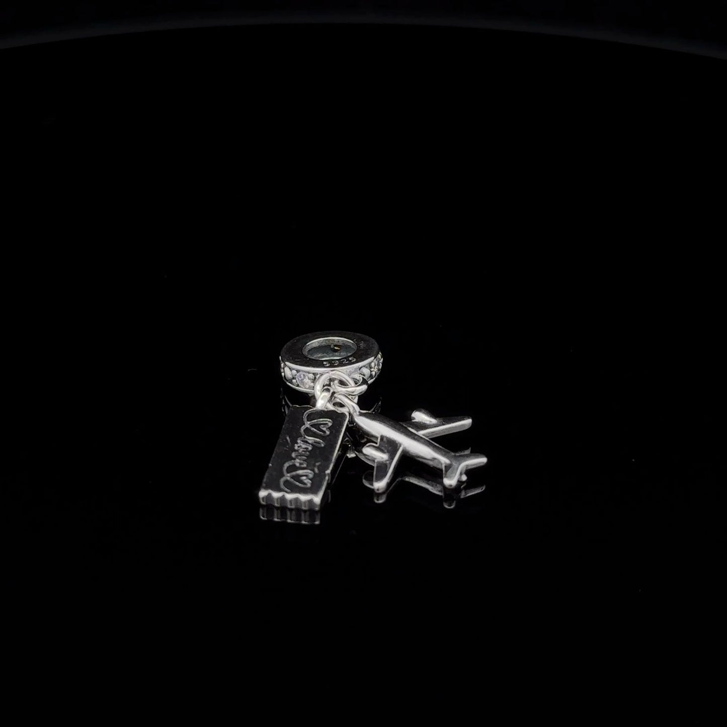 925 Sterling Silver Charm Bead Plane Ticket Travel For Charm Bracelet Necklace - Rafant