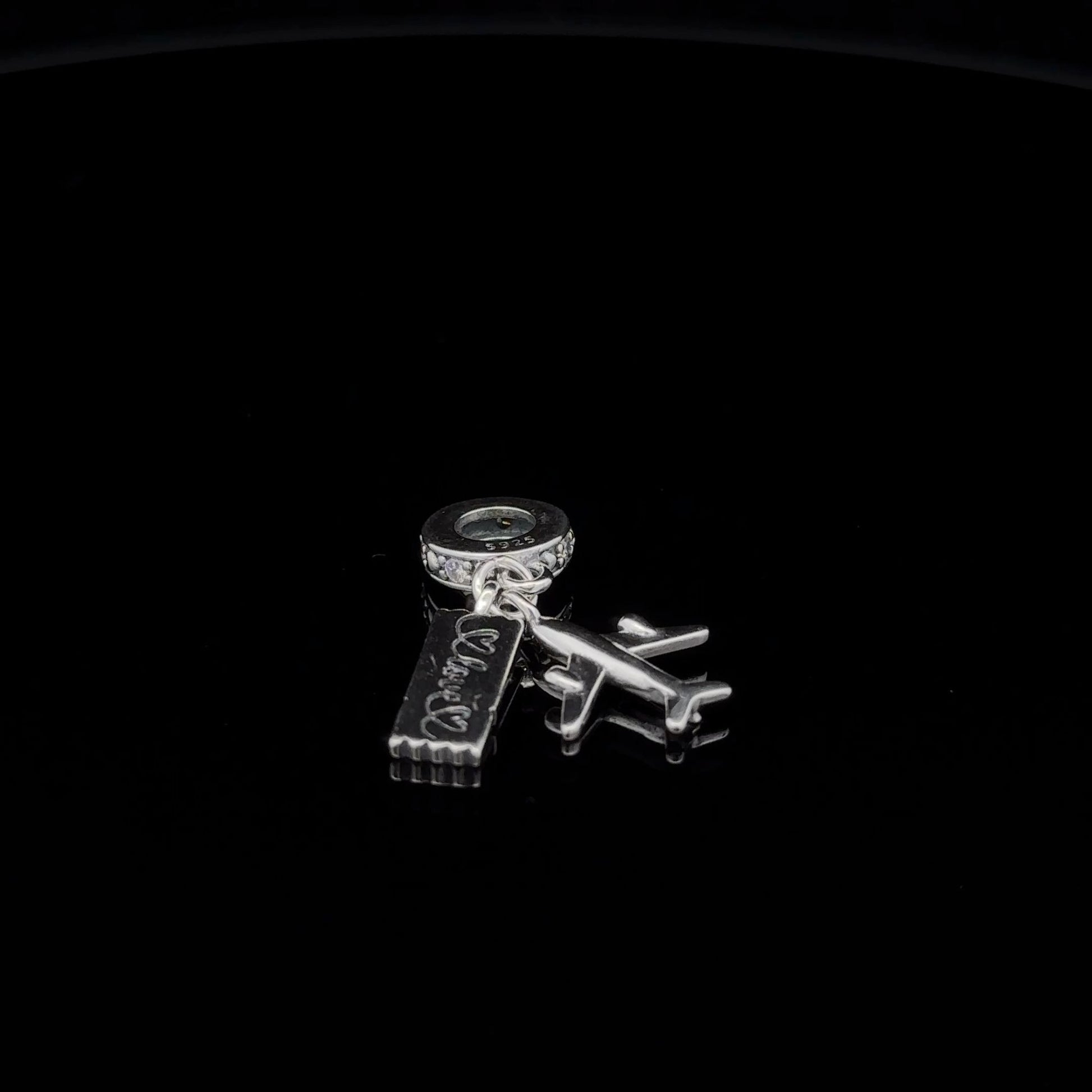 925 Sterling Silver Charm Bead Plane Ticket Travel For Charm Bracelet Necklace - Rafant