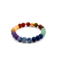 Load image into Gallery viewer, 18K Gold Money Ball Lucky Charm Beads Bracelet Gemstones Matte Chakra 6mm - Rafant
