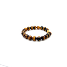 Load image into Gallery viewer, 18K Gold Piyao Pixiu Dragon Bracelet Gemstones Tiger&#39;s Eye Carved 8mm
