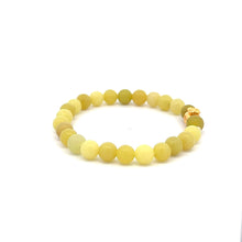 Load image into Gallery viewer, 18K Gold Money Bag Lucky Charm Beads Bracelet Gemstones Natural Lemon Jade 6mm - Rafant
