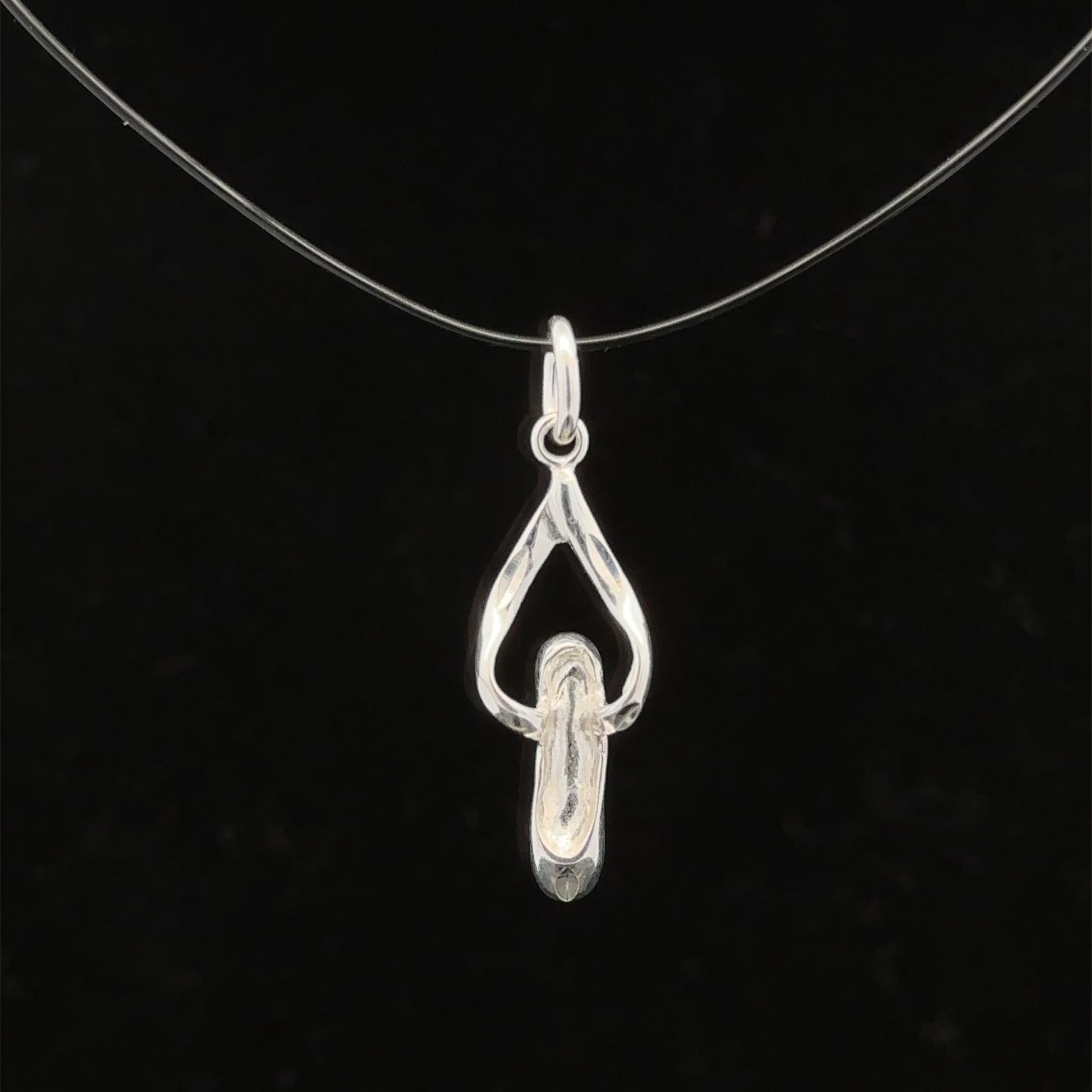 925 Sterling Silver Pendant Charm Ballerina Slipper - Rafant