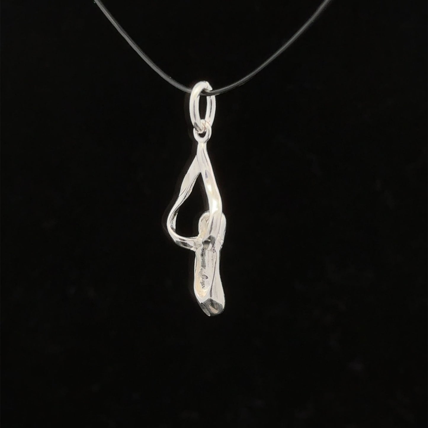 925 Sterling Silver Pendant Charm Ballerina Slipper - Rafant