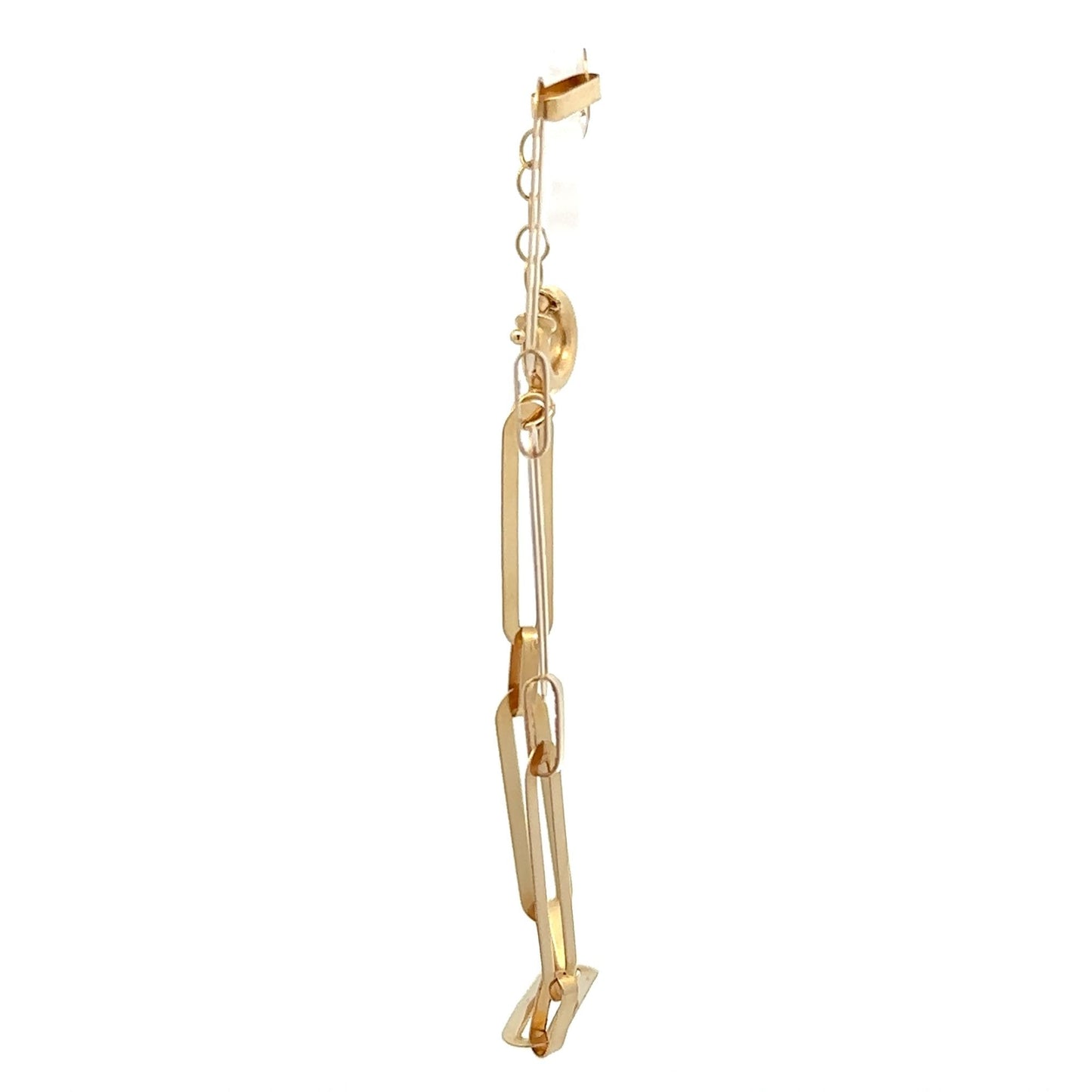 18K Gold Bracelet Paperclip 6.5 inches  2.84 grams - Rafant