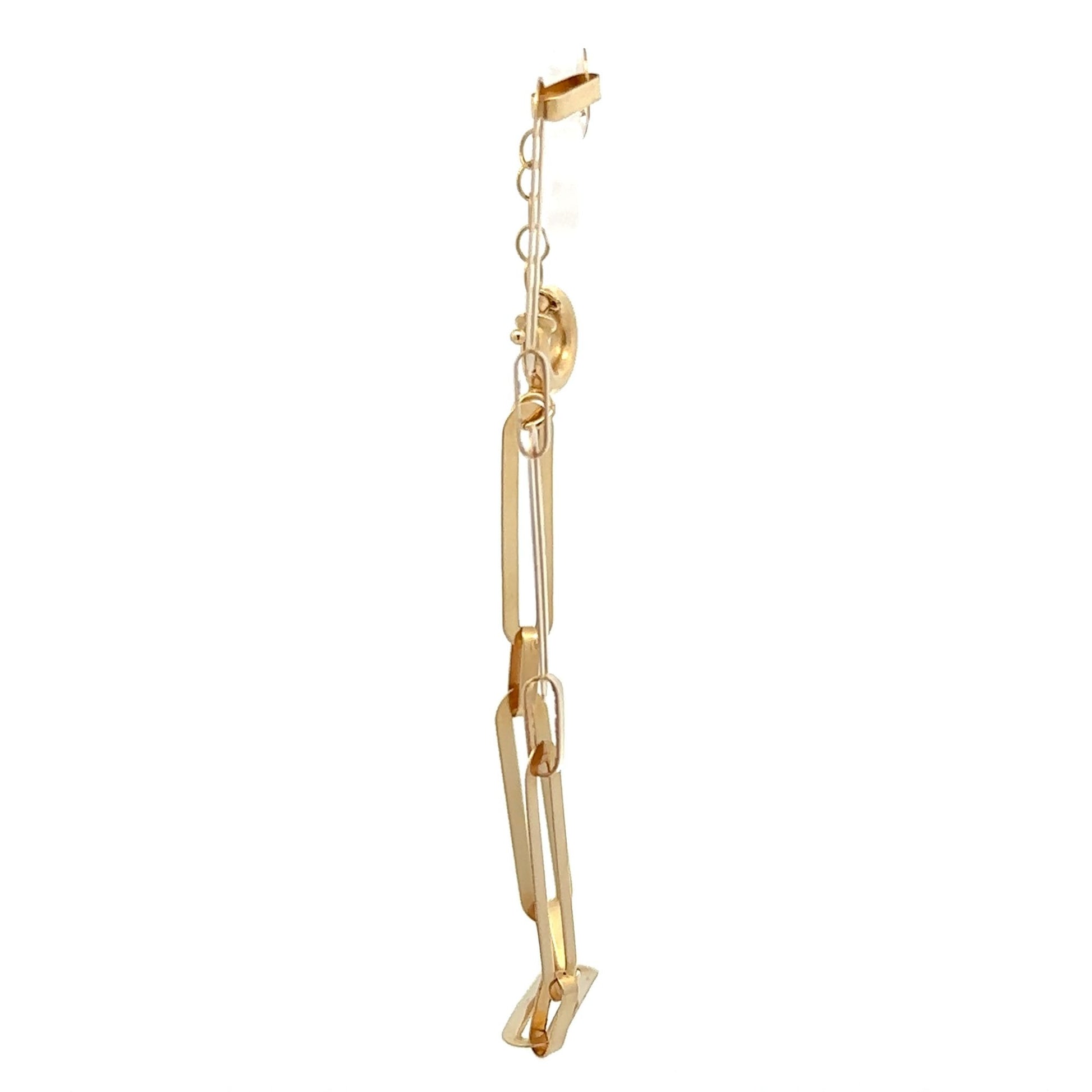 18K Gold Bracelet Paperclip 6.5 inches  2.84 grams - Rafant