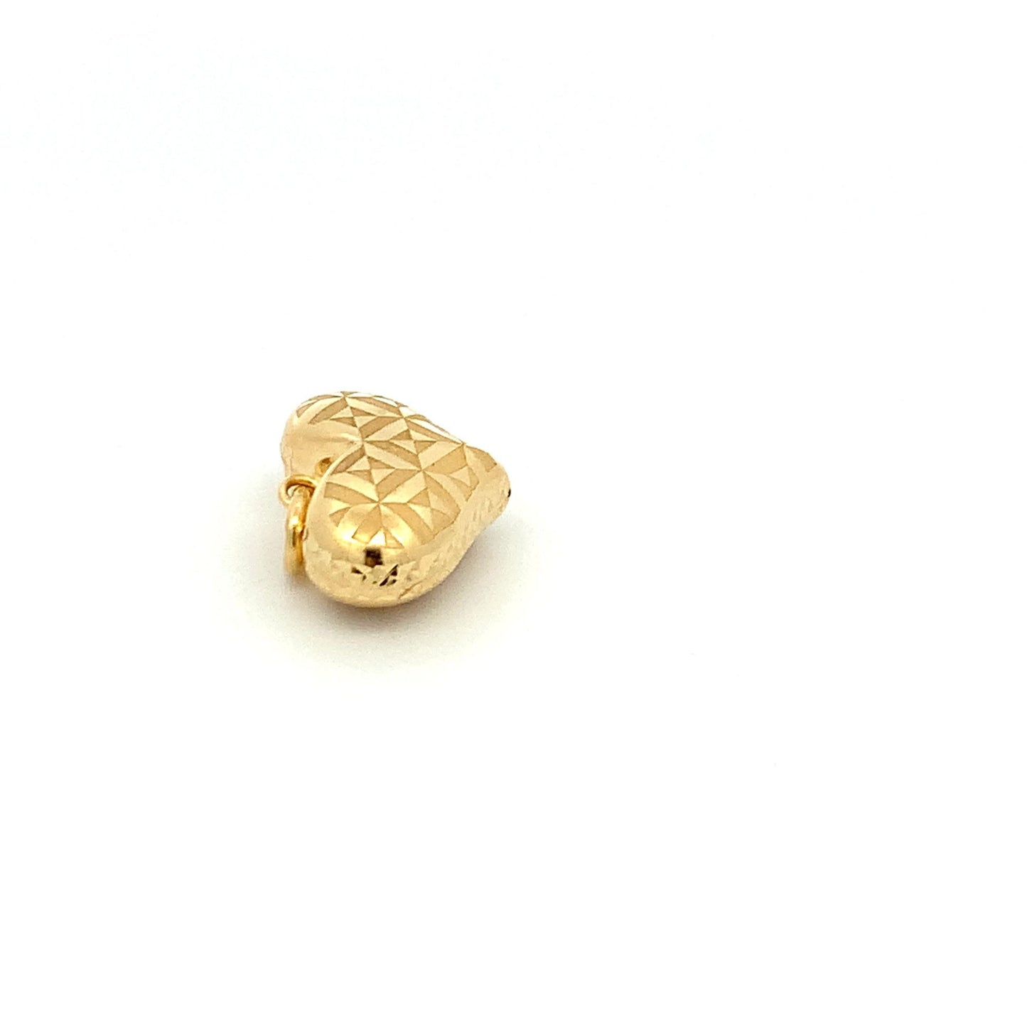 18K Yellow Gold Pendant Puffed Heart 2.10 grams - Rafant