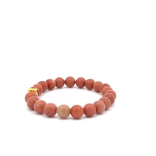 Load image into Gallery viewer, 24K Gold Money Bag Lucky Charm Stretchable Bracelet Natural Jade Indian Red 6mm - Rafant
