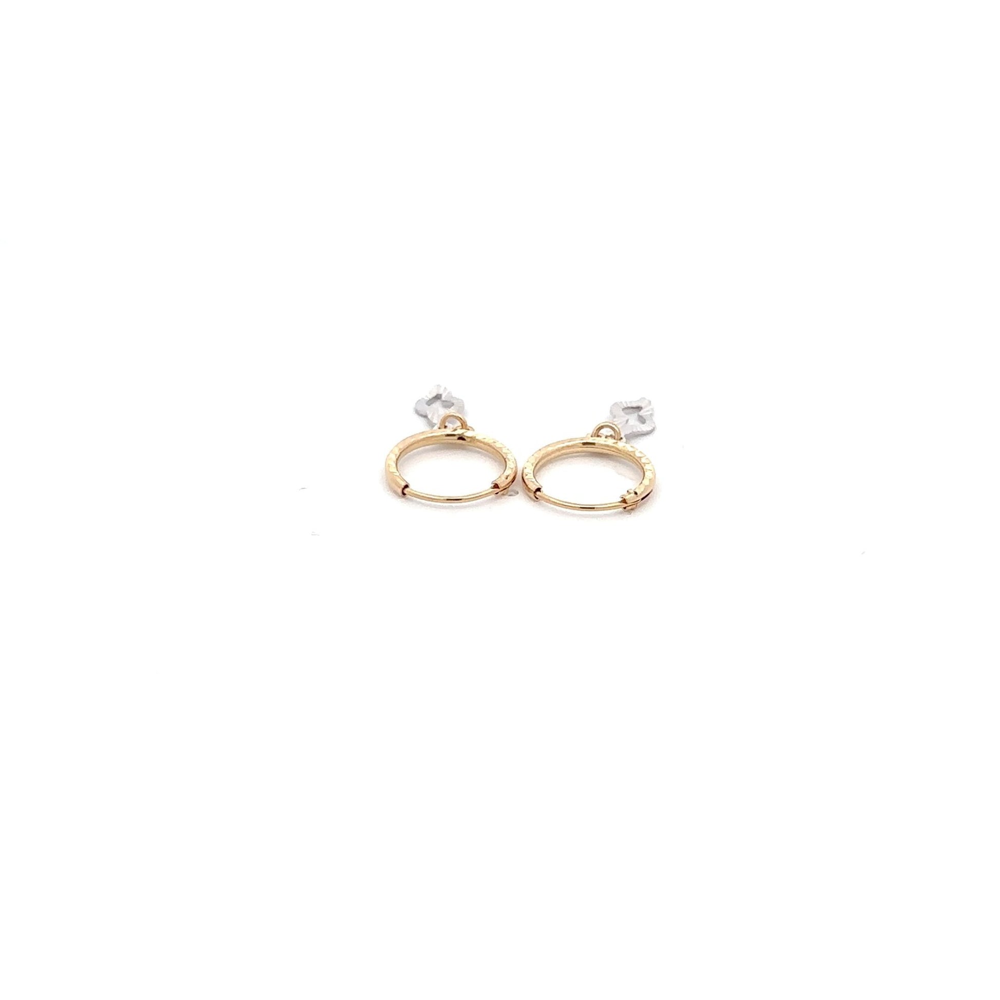 18K Gold Earrings Hoops Two Tone - Rafant