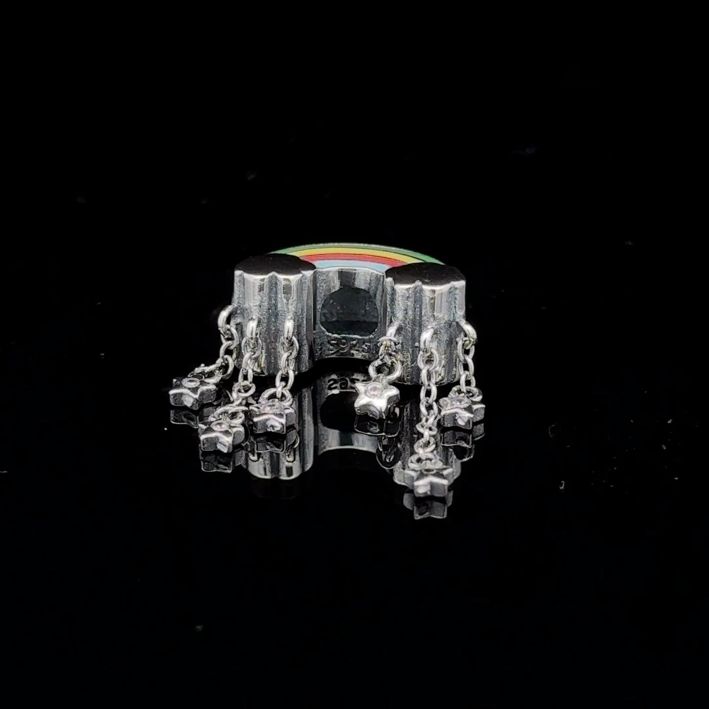 925 Sterling Silver Charm Bead Rainbow Stars For Charm Bracelet Necklace - Rafant