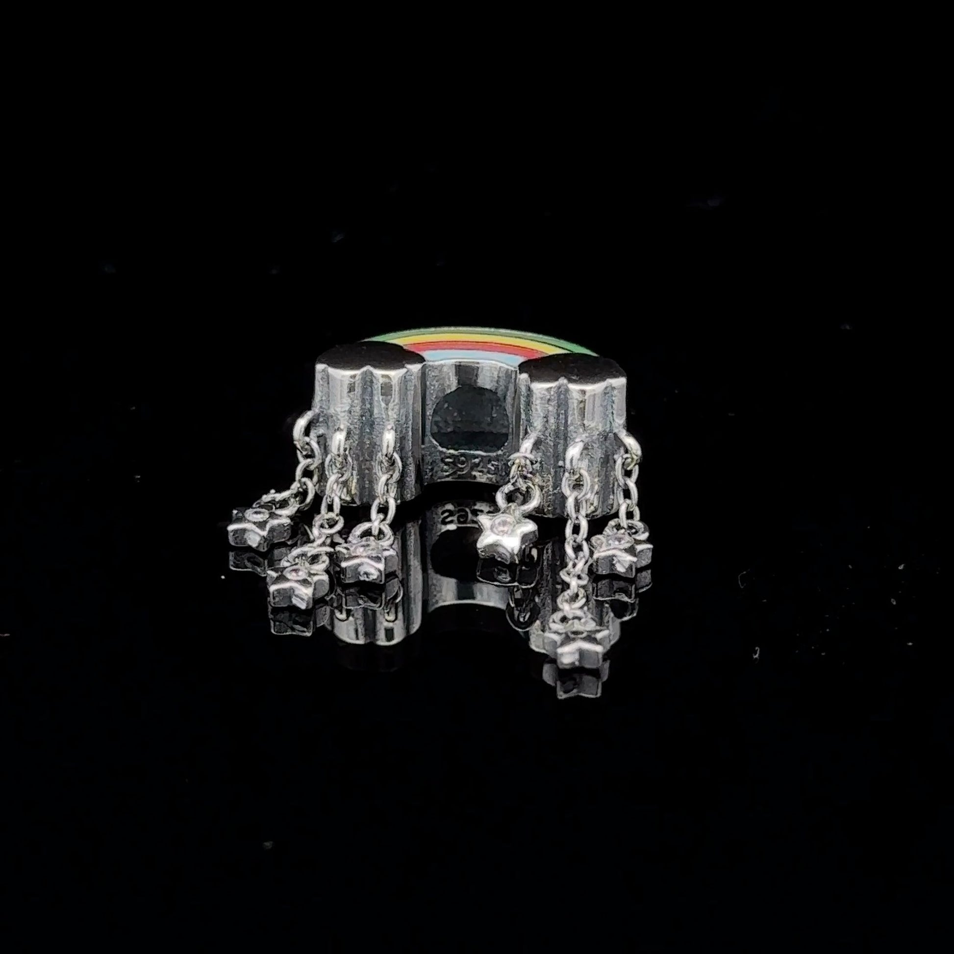 925 Sterling Silver Charm Bead Rainbow Stars For Charm Bracelet Necklace - Rafant