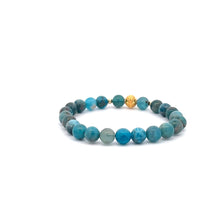 Load image into Gallery viewer, 18K Gold Money Ball Lucky Charm Beads Bracelet Gemstones Apatite 6mm - Rafant
