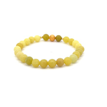 Load image into Gallery viewer, 18K Gold Money Ball Lucky Charm Beads Bracelet Gemstones Lemon Jade 6mm - Rafant
