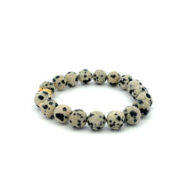 Load image into Gallery viewer, 18K Gold Money Bag Lucky Charm Beads Bracelet Gemstones Dalmatian Jasper 8mm - Rafant
