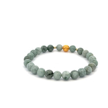 Load image into Gallery viewer, 18K Gold Money Ball Lucky Charm Beads Bracelet Gemstones Natural Burmese Jade 6mm - Rafant
