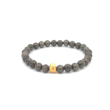 Load image into Gallery viewer, 24K Yellow Gold Money Bag Lucky Bracelet Pyrite Gemstones 6mm - Rafant
