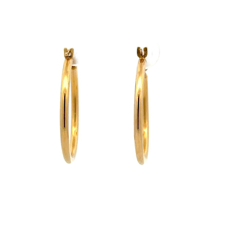 18K Gold Earrings Hoops Polished 1.48 grams - Rafant