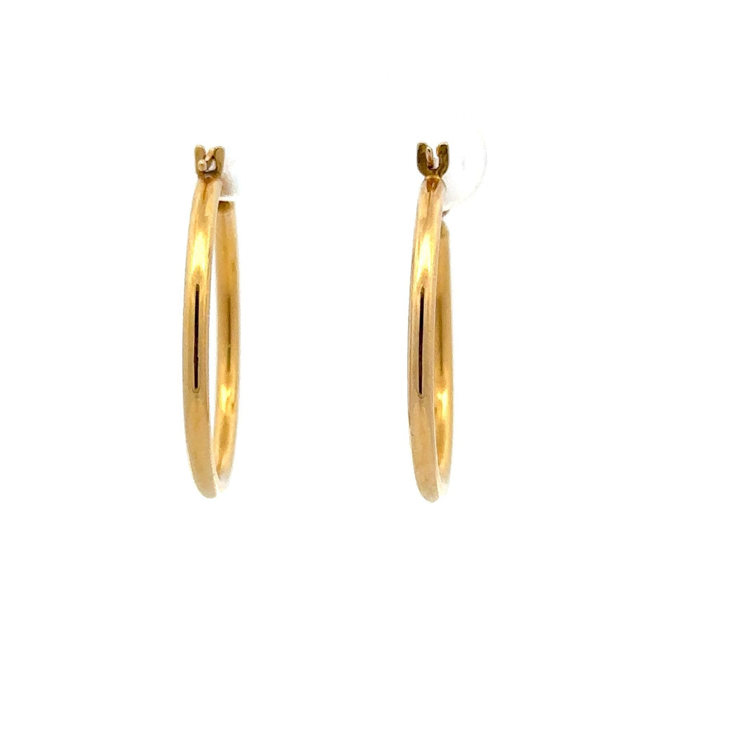 18K Gold Earrings Hoops Polished 1.48 grams - Rafant