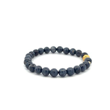 Load image into Gallery viewer, 18K Gold Money Ball Lucky Charm Beads Bracelet Gemstones Sapphire 6mm - Rafant
