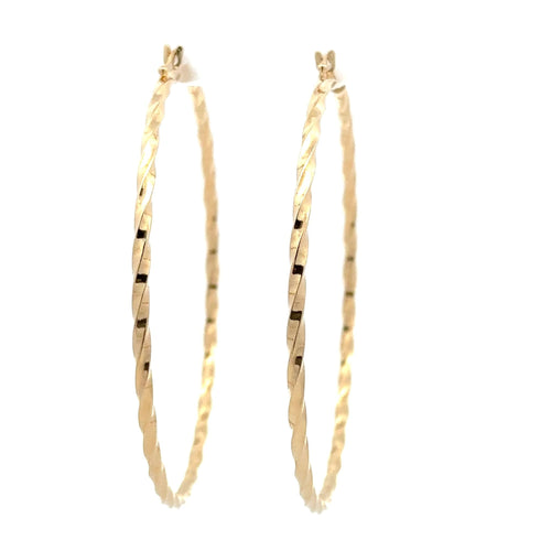 18K Gold Earrings Hoops Extra Large 2.07 grams - Rafant