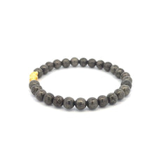 Load image into Gallery viewer, 18K Gold Pixiu Piyao Bracelet Elastic Natural Gemstones Pyrite 6mm - Rafant
