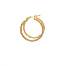 Load image into Gallery viewer, 18K Gold Earrings Hoops Loops Textured 1.69 grams - Rafant
