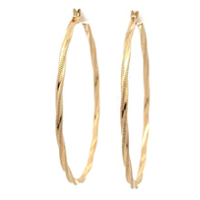 Load image into Gallery viewer, 18K Gold Earrings Hoops Spiral Extra Large 2.20 grams - Rafant
