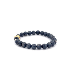 Load image into Gallery viewer, 18K Gold Money Bag Lucky Charm Beads Bracelet Gemstones Sapphire 6mm - Rafant
