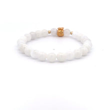 Load image into Gallery viewer, 18K Gold Money Ball Lucky Charm Beads Bracelet Gemstones Moonstone 6mm - Rafant
