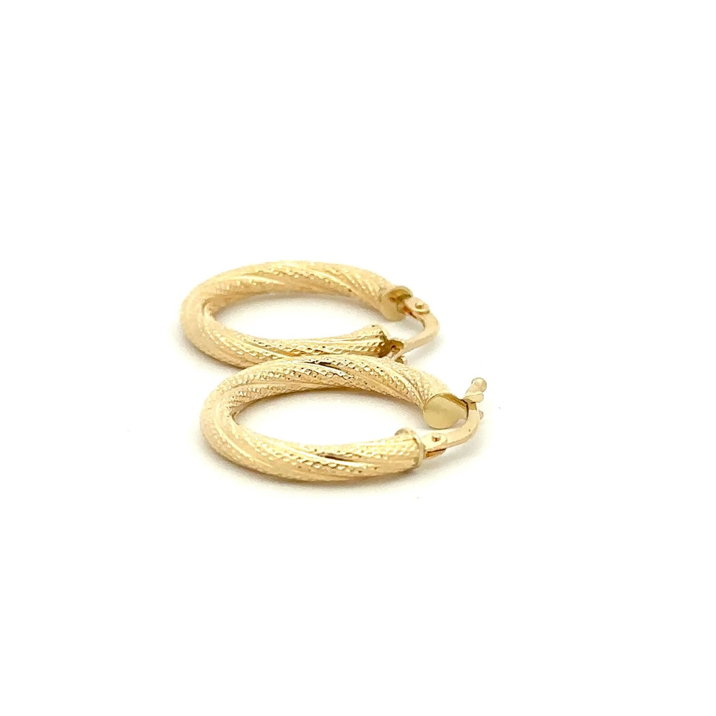 18K Yellow Gold Earrings Hoops 1.63 grams - Rafant