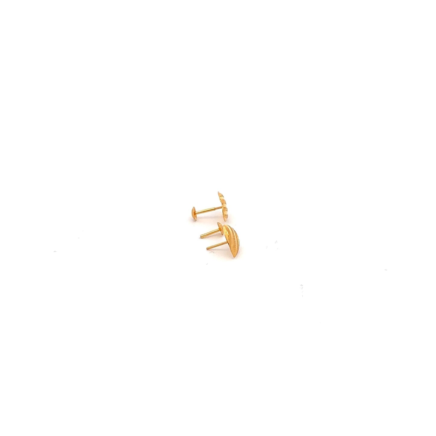 18K Gold Earrings Screw Type Heart - Rafant
