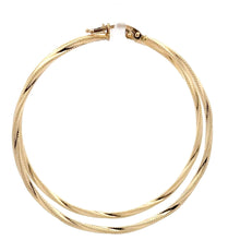 Load image into Gallery viewer, 18K Gold Earrings Hoops Spiral Extra Large 2.20 grams - Rafant
