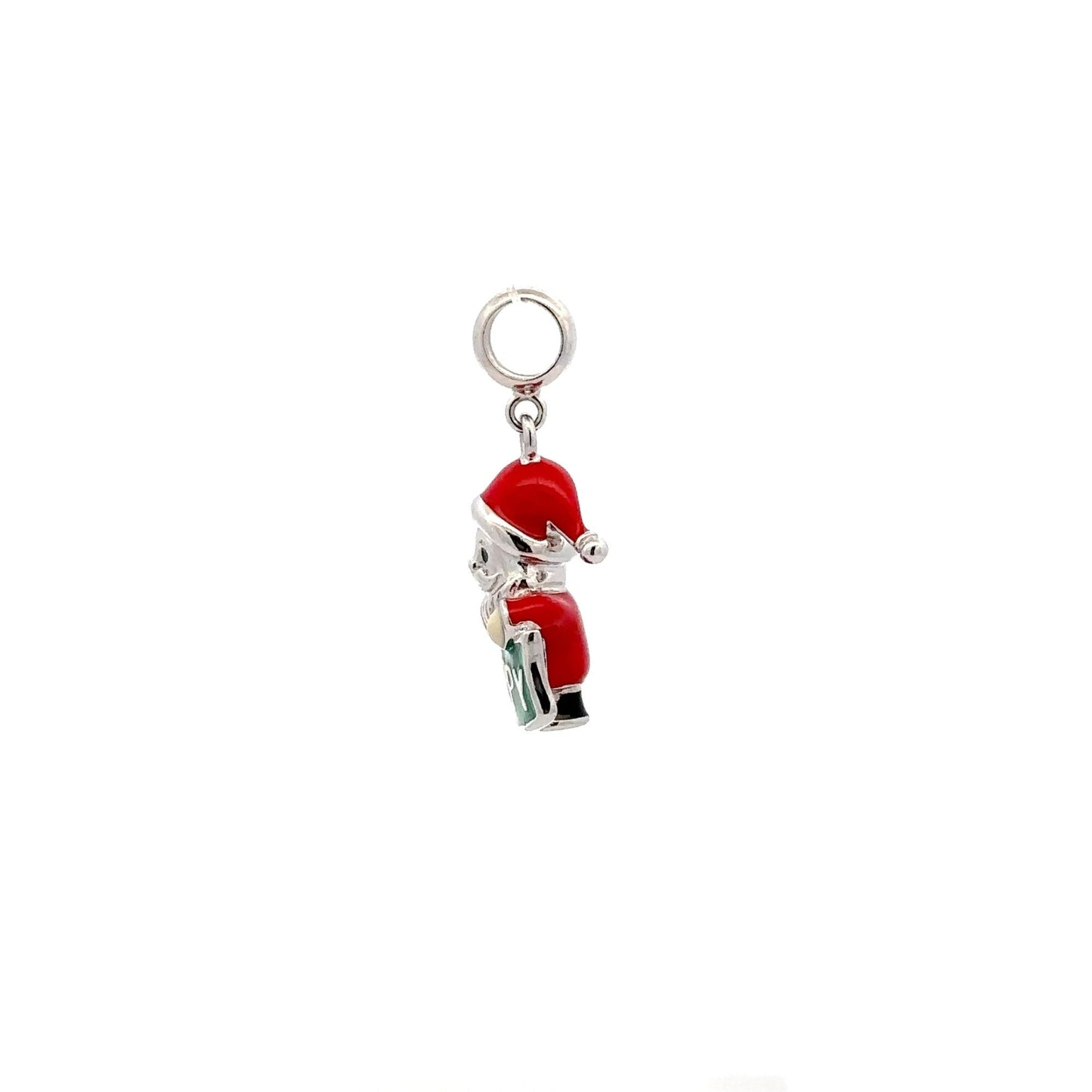 925 Sterling Silver Charm Happy Santa Claus Christmas Holiday For Charm Bracelet Necklace - Rafant