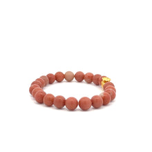 Load image into Gallery viewer, 24K Gold Money Bag Lucky Charm Stretchable Bracelet Natural Jade Indian Red 6mm - Rafant
