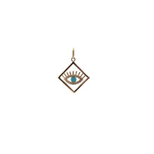 Load image into Gallery viewer, 18K Gold Pendant Evil Eye Cubic Zirconia Blue Glass 1.30grams - Rafant
