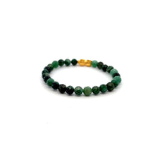 Load image into Gallery viewer, 24K Gold Piyao Pixiu Bracelet Natural Emerald Gemstone Micro Faceted 6mm May Birthstone
