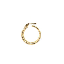 Load image into Gallery viewer, 18K Gold Earrings Hoops Small Textured 1.14 grams - Rafant
