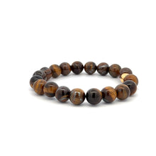 Load image into Gallery viewer, 18K Gold Money Bag Lucky Charm Beads Bracelet Gemstones Tiger&#39;s Eye 8mm - Rafant
